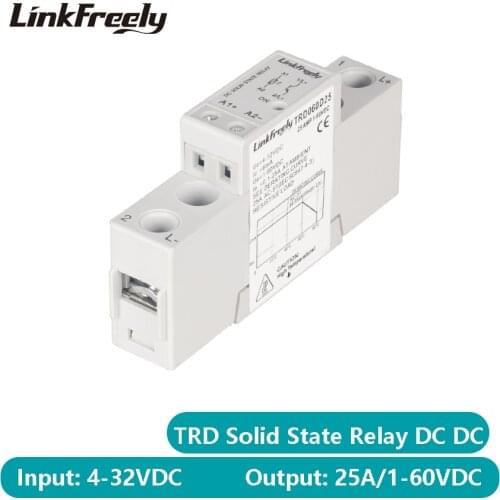 TRD060D25 Miniature Smart SSR Solid State Relay Module & Board DC DC 25A 1-60VDC Out 5V 12V 24V 32VDC In Power Relay Switch