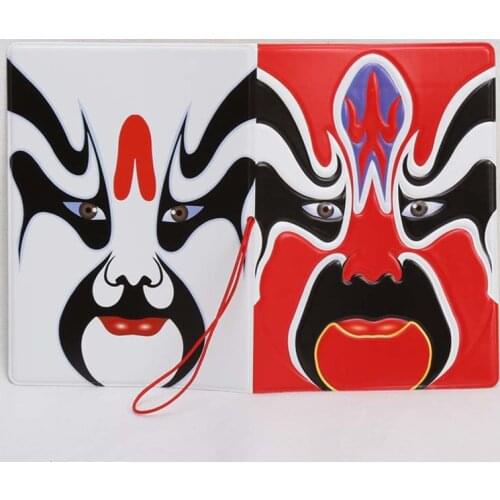 60PCS / LOT Peking Opera Facebook Creative Passport Holder PU Embossed Multifunctional Passport Cover
