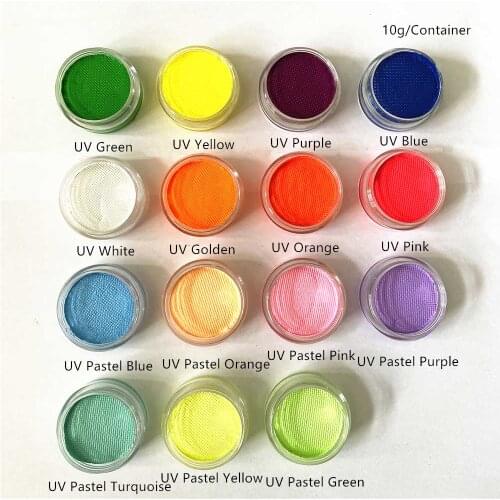 SET OF 15 Pieces NEON Color Water Based Face Body Fluorescent Paint Pigment Great In Party Beauty Makeup Tool