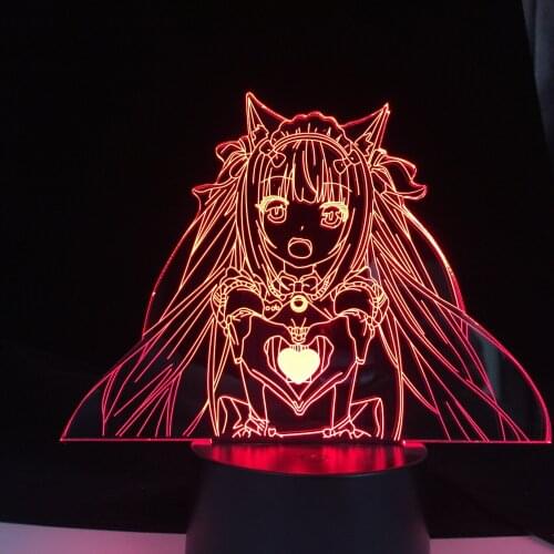 Nekopara Chocola Anime 3d Lamp for Bedroom Decor Night Light Manga Childrens Birthday Gift Room Dropshipping Fast Door to Door