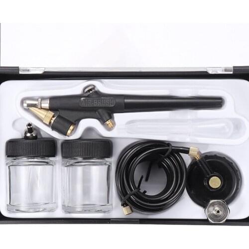 New Airbrush Spray Tool Kit 22cc Ink Cup Hose Single Action Air Brush Paint Art For Car Painting Photo Retouching