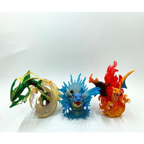 Genuine Ocean Hall Pokemon MEGA Rayquaza TCG Charizard Blastoise Decoration Bulk Action Figure Hand-made TOYS