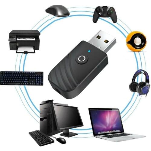 PC TV Car 3-in-1 Wireless USB Bluetooth 5.0 Audio Transmitter Receiver Adapter Dual Mode Transmission Range Max 10M
