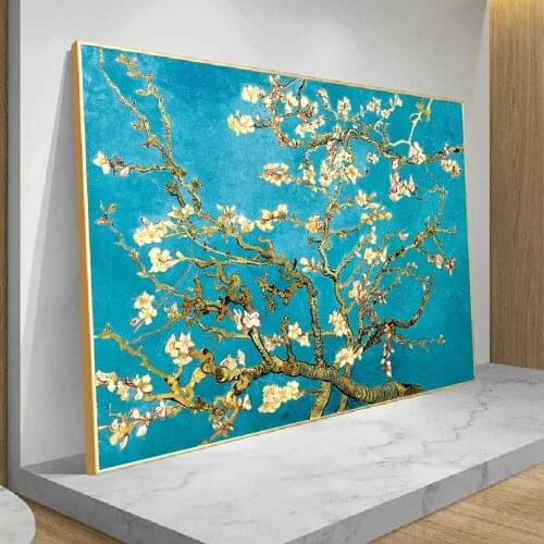 Van Gogh Famous Plants Painting Canvas Impressionist Almond Blossom Flower Prints Posters Wall Art Picture Home Decor Cuadros