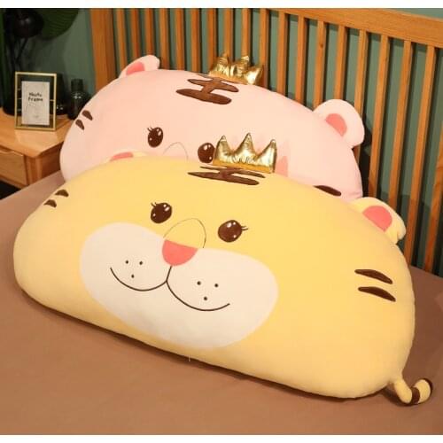 125CM Big Size Lovely Tiger Plush Toy Soft Cartoon Cushion Animal Dinosaur Stuffed Doll Huggable Pillow for Kids Birthday Gift