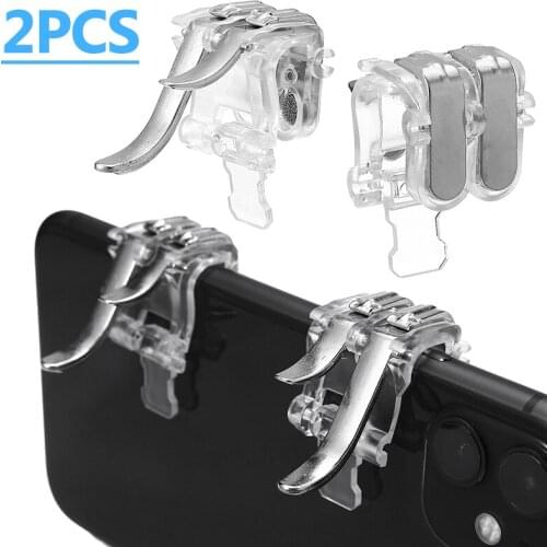 Pohiks 2pcs Portable Smartphone Gaming Trigger Button Lightweight Game Controller Accessories For 4.6-6.5Inch Mobile Phones
