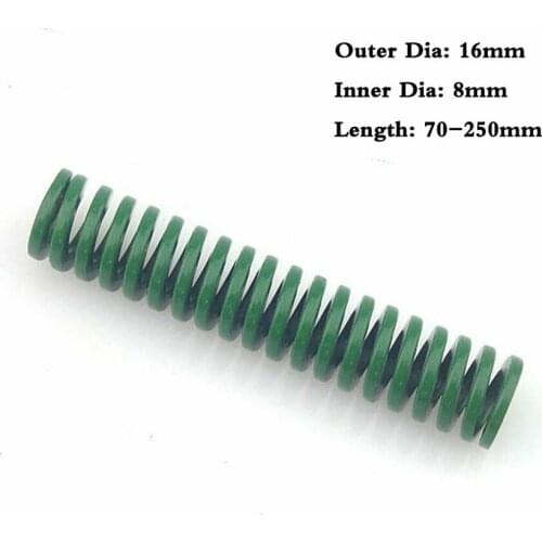 1Pcs Spring Heavy Load Coil Stamping Compression Mold Die Spring Green Outside Diameter 16mm Inner Diameter 8mm Length 70-250mm