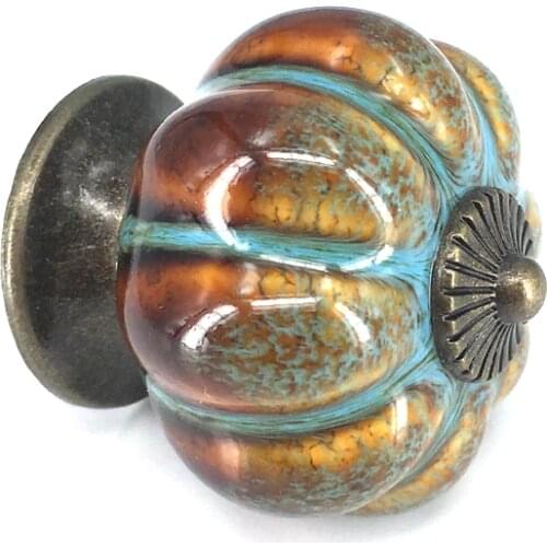 4pcs pumpkin Ceramic knob for Kids/ Children, Kitchen Furniture Ceramic Cabinets Cupboard knob and handles