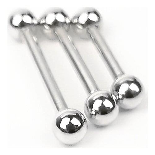 S925 Sterling Silver Barbell Tongue Nails Breast Nails Hardware Dumbbell Barbell Ball Buckle With Screws Women Jewelry