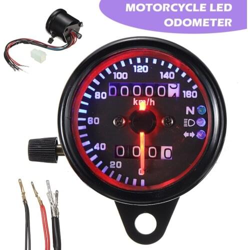 1pc 12V 0-160km/h Motorcycle Dual Speed Meter Scooter Speedometer Odometer With LED Light Indicator DIY Instruments Parts
