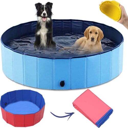 Foldable Dog Swimming Pool PVC Bathing Tub Kids Indoor Outdoor Portable Pet Pools Collapsible Swimming Pool For Dogs Cats Kids