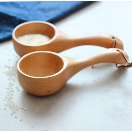Solid wood scoop solid wood short handle rice scoop water scoop wooden spoon big soup spoon wine scoop bath sauna kitchen wooden