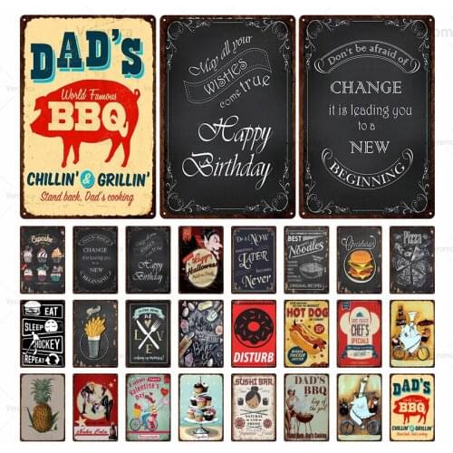 Fresh Bbq Vintage Plaque Metal Tin Sign Pin Up Shabby Chic Decor Cupcake Pizza Bar Club Decoration Delicious Food Poster