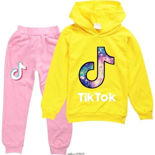 Tik Tok Boys Clothing Sets Kids Spring Autumn Cotton Long Sleeve Hoodie+Pants 2Pcs Suit Children Clothes Set 2-16year