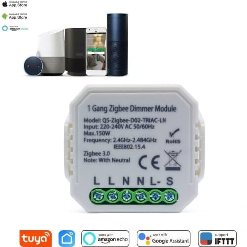 Tuya Zigbee 3.0 Dimmer Smart Switch Module Controller 2 Way Remote Control Smart Light Dimmer Switch Alexa Google Home Assistant