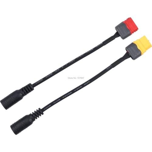 Universal Amass XT60 / T Plug to DC 5.5/2.1mm Female Adapter Power Cable For FPV Fatshark Skyzone Aomway Goggles