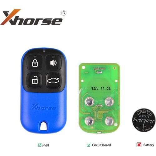 Xhorse XKXH01EN Universal Remote Key 4 Buttons for VVD2/VVDI Key Tool English Version 1 Piece