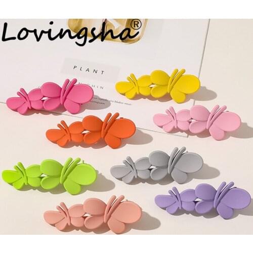 LOVINGSHA Women Hair Accessories Solid Ladies Hair Claws Hair Crab Clamps Female Girl Bathing Ponytail Hair Holder Rope FC248