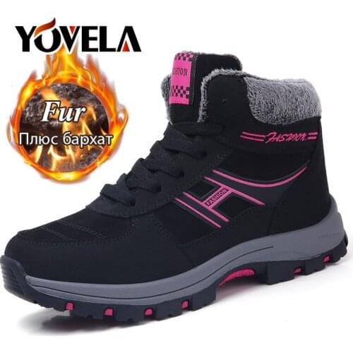 Winter Boots Women Warm Keep Shoes Snow Boots Anti-skid Lady Mother Casual Ankle Boots Winter Sneakers Plush Shoes Plus Size 41