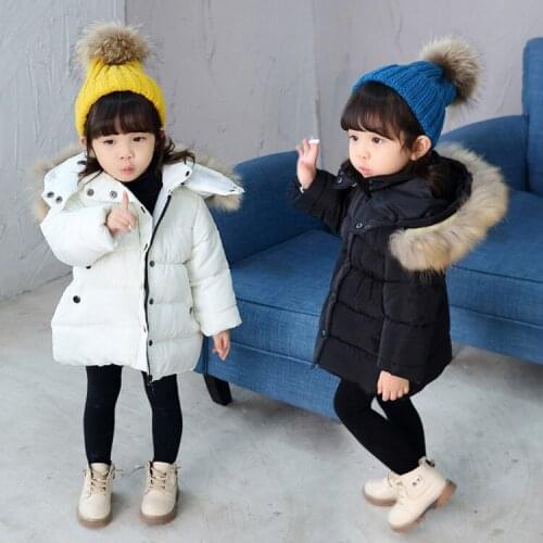 Toddler Girl Winter Clothes Boys Down Jackets Kids Coat with Fur Thick Hooded Coats Baby Parkas Girls Snowsuit Children Outfits