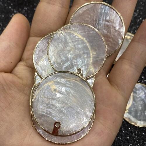 10pcs/lot Natural Mirror Shell Flat Round Shape Freshwater Shell Charms Water Drop Charms For DIY Jewelr Finding Beads
