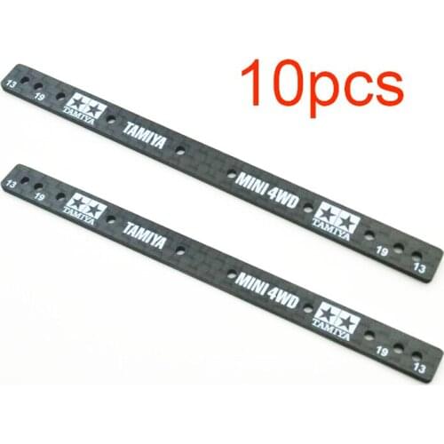 10Pcs Thickness 1.5mm Lettering Carbon Fiber Reinforcing Plate Lengthened 15497 Spare Parts For DIY Tamiya Mini 4WD Racing Car