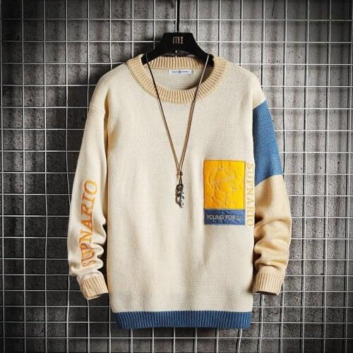 2020 New Knit Sweater Men Long Sleeves Autumn Winter Pullover Knitted O-Neck Plus Asian Size 5XL