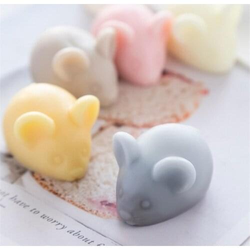 3d Cute Mouse Shape Silicone Candle Mold Diy Aromatherapy Plaster Molds Fondant Cake Baking Mould Handmade Soap Decoration
