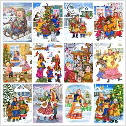 5D Diy Diamond Painting Landscape Diamond Embroidery Playing ChildrenS House Diamond Mosaic Cross Stitch Christmas Gift