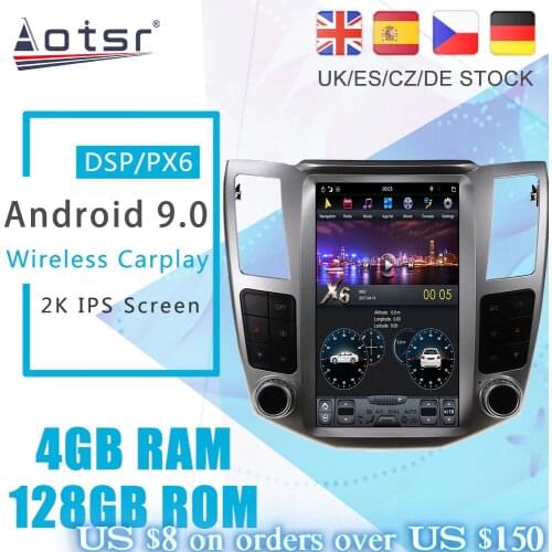 Android 9 Tesla style Car DVD Player GPS navigation for Lexus RX300 RX330 RX400 2004-2007 Car radio player Auto stereo head unit