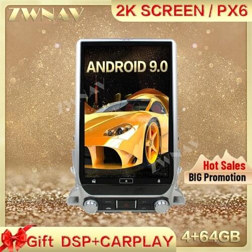 PX6 DSP Carplay Tesla screen Android 9 Car Multimedia Player For TOYOTA Land Cruiser LC200 2018 GPS Radio Auto stereo head unit