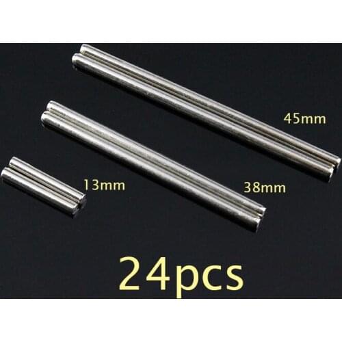 Free Shipping 24PCS 2mm Motor Shaft Guide Roller Shaft For Tamiya Mini 4WD Racing Car Model Spare Parts 13/38/45mm