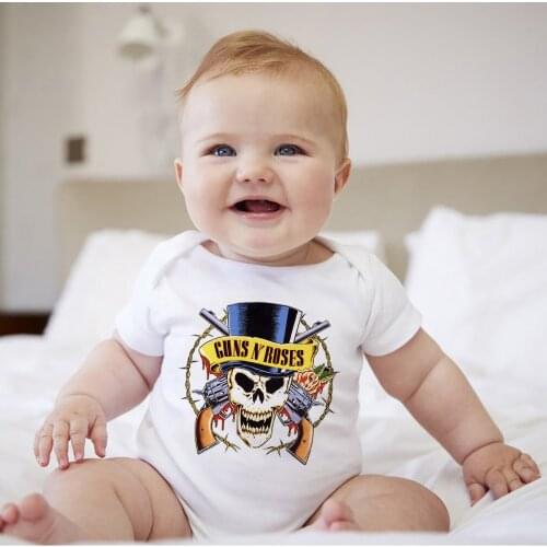 Guns N' Roses Baby Boy Bodysuit Summer Loose Casual Baby Girl Clothes Rock Fashion Vetement Bebe Garcon Infant Toddler Jumpsuits
