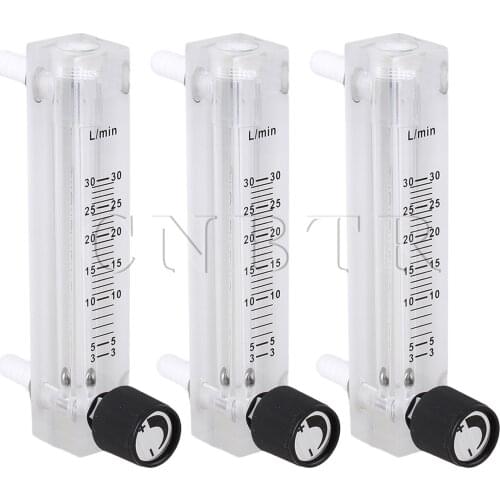 CNBTR 3 x Acrylic LZQ-7 Gas Flow Meter 3-30LPM for Detecting Oxygen Flowing