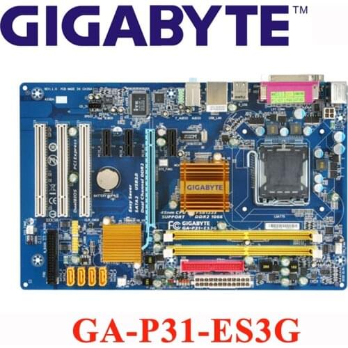 For Intel P31 LGA 775 P31 DDR2 Gigabyte GA-P31-ES3G Motherboard USB 4G P31-ES3G Desktop SATA II Systemboard PCI-E X16 Used