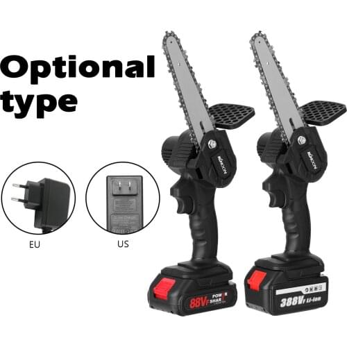 6 Inch 388VF Electric Chainsaw Pruning ChainSaw Saw Spliting Brush Motor One-handed Wood Cutter Garden Power Tool With Battery