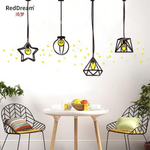 WS77 Geometric chandelier creative 3D three-dimensional acrylic modern minimalist living room transformation TV background wall