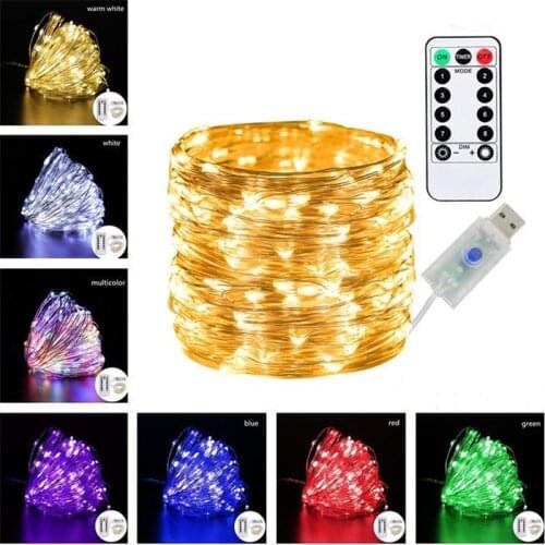 1Set String Lights Waterproof 20m USB LED Copper Wire Fairy Lighting Garland With Remote Christmas Wedding Party Decor for Home