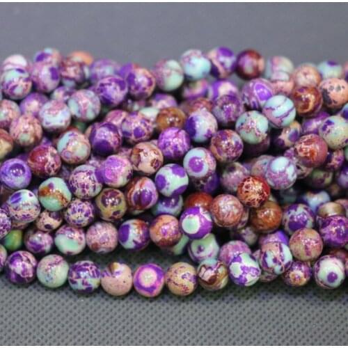 Kindgems, 10mm Purple Stone Necklace Beads, Sediment Slice Loose Beads Drilled Slab Women Fashion Accessories Jewelry Making