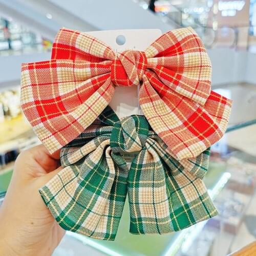 Korean Cloth Plaid Hairpin Butterfly Bow Girly Barrette Cute Baby Girls Headdress Hair Clip for Women Hairgrip Hair Accessories