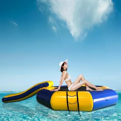 Commercial Inflatable Water Trampoline With Slide and air pump Jump Water Trampoline Bounce Swim Platform for water park games