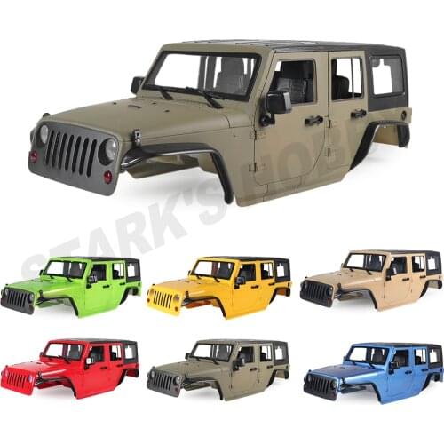 RC 1/10 Jeep Wrangler JK Rubicon 4 Door Hard Body Shell Kit 313mm Wheelbase for Crawler Cars Axial SCX10 90046 90047 RGT EX86100