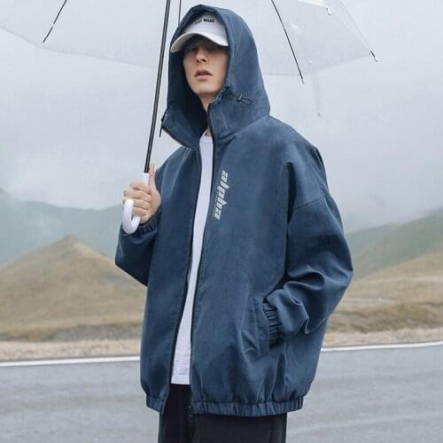 "2020 Autumn New Fashion Jacket Men Clothing Loose Casual Men Jacket Hoodied Windbreaker Streetwear Reflective Letters Printing"