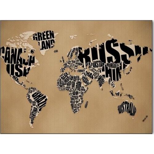 Fashion creative letter pattern golden kitchen living room bedroom bedside carpet non-slip mat world map carpet