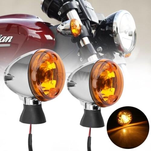 Motorcycle Front Motorcycle Yellow LED Rear Turn Signals Indicators Fit For Indian Scout sixty BOBBER 2014-2019