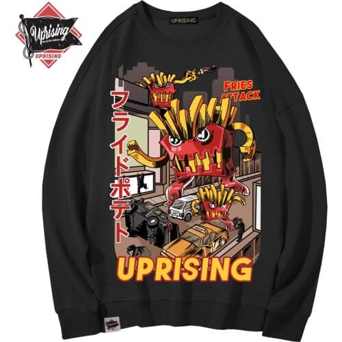 2021new Hoodies, Sweatshirts French fries attack uprising counterattack mens long-sleeved original fashion brand hip hop punk