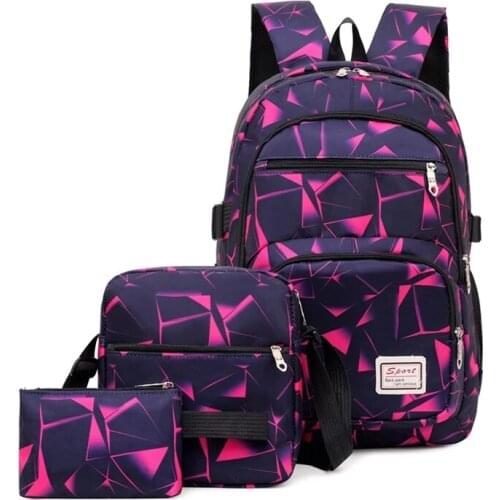 3pcs/set Male Backpacks High School Bags for Women 2021 Boys One Shoulder Big Student Travel Bag Men School Backpack Mochila