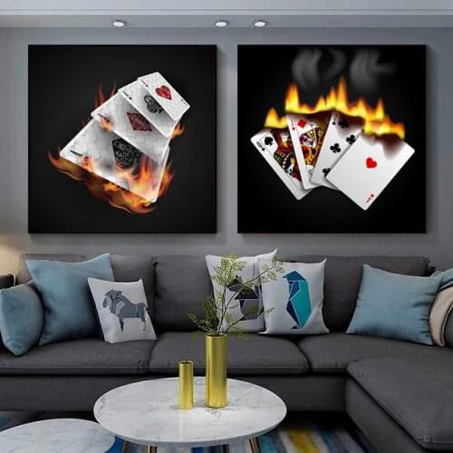 Game Playing Card Art Canvas Painting on The Wall Art Posters Prints Wall Pictures for Living Room Home Wall Cuadros Decoration