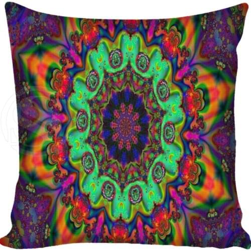 Custom Mandala Style Throw Pillowcase Soft Square Zipper Pillow Cover 35x35cm(one side) Home Office Decorative Pillowcase