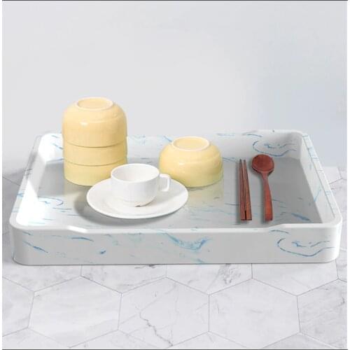 2021 New transparent Silicone Mold Geometric Rectangle Cutlery Tray Silicone Mold 1 pcs